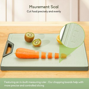 Titanium Cutting Board for Kitchen, Extra-Thick Double Sided Non-Toxic, Titanium & Wheat Straw PP, Food-Grade Chopping Board, Easy to Clean, Large 16"x11"