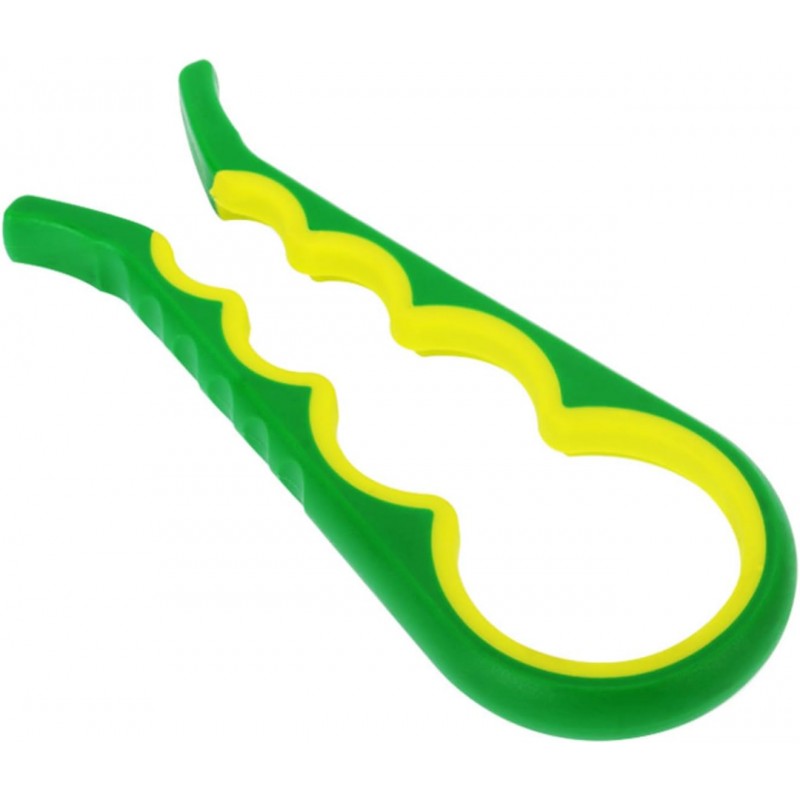 Multi-Color Bottle Opener and Can Opener for Weak Hands, Elderly Arthritis, Elderly, Jar Lid Opener with Rubber Pad for Jar Opener and Corkscrew Opener (green and yellow)