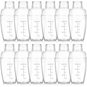 12 Pcs Plastic Cocktail Shaker Drink Mix...