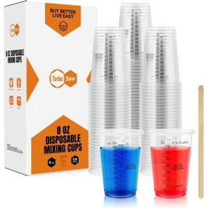 Turbo Bee Plastic Measuring Cups 8OZ,100...