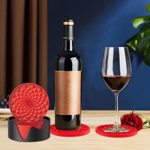 Silicone Coasters Set for Table [6 Pack] - Cup Drink Coasters for Home Kitchen Dining Decor