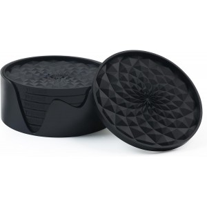 Silicone Coasters Set for Table [6 Pack] - Cup Drink Coasters for Home Kitchen Dining Decor