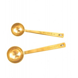 Gold Stainless Steel Coffee Scoop Set - ...