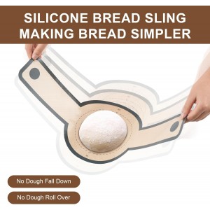 3 PCS Silicone Bread Sling for Dutch Oven Liners, Non Stick & Easy to Clean Silicone Bread Baking Mat with Extra Long Handles, Reusable Round Silicone Baking Mats to Transfer Sourdough Bread