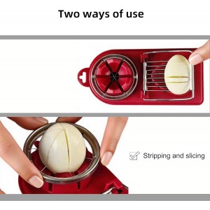 2 in 1 Egg Slicer for Hard Boiled Eggs, Strawberryry Tomato (1PC)