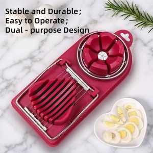 2 in 1 Egg Slicer for Hard Boiled Eggs, Strawberryry Tomato (1PC)