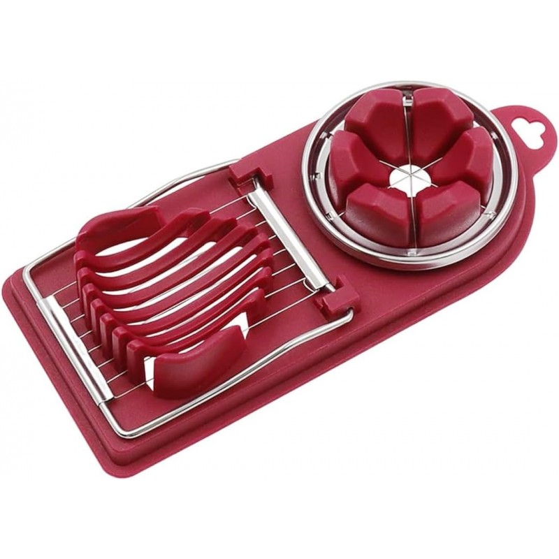 2 in 1 Egg Slicer for Hard Boiled Eggs, Strawberryry Tomato (1PC)