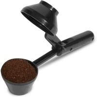 Coffee Scoop and Funnel,Bar Handheld Long Handle For K Cup Refillable Coffee Pods Measuring Spoon for Ground Coffees Protein Powder and Tea(COLOR:Black)