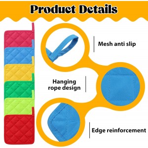 24 Pcs Cotton Pot Holders for Kitchen, Multicolor Square Pot Holders Heat Resistant Potholders Bulk Quilted Potholders with Hanging Loops Hot Pads for Cooking Baking, 7 X 7 Inch