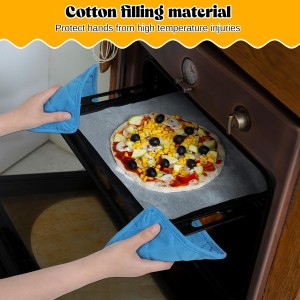 24 Pcs Cotton Pot Holders for Kitchen, Multicolor Square Pot Holders Heat Resistant Potholders Bulk Quilted Potholders with Hanging Loops Hot Pads for Cooking Baking, 7 X 7 Inch