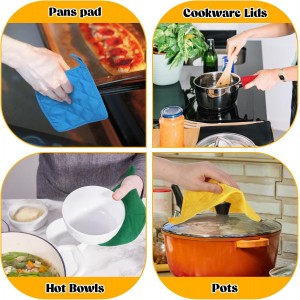 24 Pcs Cotton Pot Holders for Kitchen, Multicolor Square Pot Holders Heat Resistant Potholders Bulk Quilted Potholders with Hanging Loops Hot Pads for Cooking Baking, 7 X 7 Inch