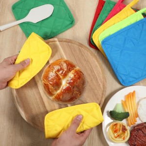 24 Pcs Cotton Pot Holders for Kitchen, Multicolor Square Pot Holders Heat Resistant Potholders Bulk Quilted Potholders with Hanging Loops Hot Pads for Cooking Baking, 7 X 7 Inch