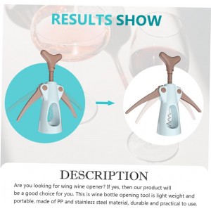 Stainless Steel Wine Bottle Wing Corkscrew Opener Push-Down Extractor for Effortless Opening for Picnics Camping and Home Use