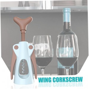 Stainless Steel Wine Bottle Wing Corkscrew Opener Push-Down Extractor for Effortless Opening for Picnics Camping and Home Use