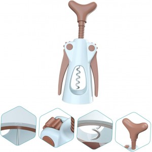 Stainless Steel Wine Bottle Wing Corkscrew Opener Push-Down Extractor for Effortless Opening for Picnics Camping and Home Use