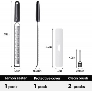 Lemon Zester with Non-Slip Handle,Cheese Grater for Kitchen,15 inch