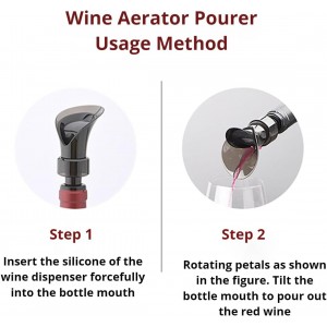 2-Pack Wine Aerator Pourer Spout With 2 Pack Wine Foil Cutter Tool, 2-in-1 Aerator Wine Pourer Wine Stopper, No Drip and No Spill Aerator for Wine Lovers, Gift Box Included - Black