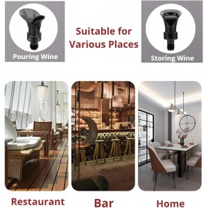 2-Pack Wine Aerator Pourer Spout With 2 Pack Wine Foil Cutter Tool, 2-in-1 Aerator Wine Pourer Wine Stopper, No Drip and No Spill Aerator for Wine Lovers, Gift Box Included - Black