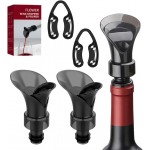 2-Pack Wine Aerator Pourer Spout With 2 Pack Wine Foil Cutter Tool, 2-in-1 Aerator Wine Pourer Wine Stopper, No Drip and No Spill Aerator for Wine Lovers, Gift Box Included - Black