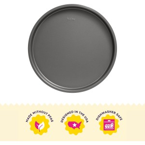 Wilton Silver Non Stick 12 in. Pizza Pan, Cold-Rolled Steel Bakeware, Made without PFAS