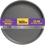 Wilton Silver Non Stick 12 in. Pizza Pan, Cold-Rolled Steel Bakeware, Made without PFAS