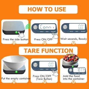 11lb Digital Kitchen Food Scale with Pull Out Display & Meat Thermometer, 0.1g Precision Wireless Scale for Baking, 304 Stainless Steel, LED Screen, 5 Units, USB Rechargeable