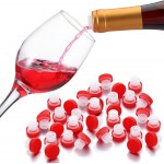 Slow Wine Pourer Spout for Corked Bottles Valentine's Day Pour and Seal Plastic Wine Pourers with Lid for Storing Precise Pouring Valentine's Day Restaurant Supplies(Red,48 Pcs)