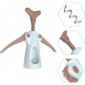 Wine Bottle Wing Corkscrew Foil Cutter Stainless Steel Manual Wine Opener Professional Corkscrew for Home Use and Bartenders Easy to Use