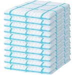 DecorRack 10 Pack Kitchen Towels, 12x12 inch Absorbent Dish Cloths, 100% Cotton Hand Towels, Waffle Weave Kitchen Dish Towels, Plaid Pattern Cleaning Rags, Turquoise (Pack of 10)