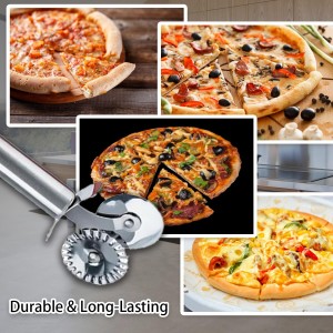 5-Wheel Pastry Cutter, 2-Piece Multifunctional Pasta Cutter Wheel with Handle for Baking, Pizza Cutting, Cookie Dividing, Multifunctional Pasta Cutter