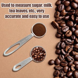 Luomorgo 4 Pcs Stainless Steel Measuring Scoops - 1/8 Cup (30ml) Long/Short Handle Scoop for Coffee, Tea, Baking, Kitchen