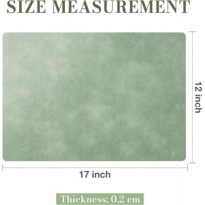 Roxifina Faux Leather Placemats Set of 6 - Vinyl Placemats Wipeable Waterproof Oil-Proof PU Place Mats Heat Resistant Reversible Table Mats for Dining, Kitchen, Outdoor, 12 x 17 Inch (Green)