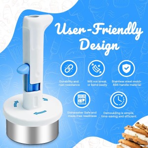 Ice Cream Sandwich Maker Tool, Stainless Steel Ice Cream Cookie Sandwich Maker, Easy Release Sandwich Cookie Scoops, Creative Ice-Cream Burger Making, For Kitchen, Dessert Shop