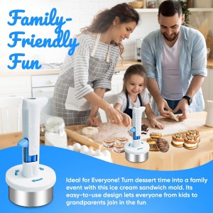 Ice Cream Sandwich Maker Tool, Stainless Steel Ice Cream Cookie Sandwich Maker, Easy Release Sandwich Cookie Scoops, Creative Ice-Cream Burger Making, For Kitchen, Dessert Shop