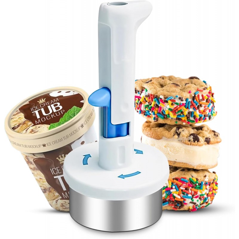 Ice Cream Sandwich Maker Tool, Stainless Steel Ice Cream Cookie Sandwich Maker, Easy Release Sandwich Cookie Scoops, Creative Ice-Cream Burger Making, For Kitchen, Dessert Shop