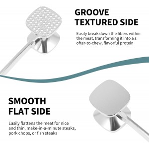 VOCOSTE Meat Tenderizer Mallet, Aluminum Alloy Kitchen Double-sided Meat Pounder Flattened, Meat Mallet Hammer, Steak Chicken Beef Tenderizer Tools