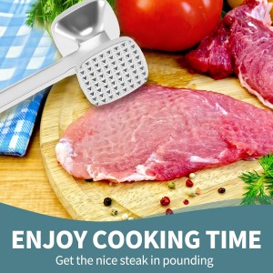 VOCOSTE Meat Tenderizer Mallet, Aluminum Alloy Kitchen Double-sided Meat Pounder Flattened, Meat Mallet Hammer, Steak Chicken Beef Tenderizer Tools