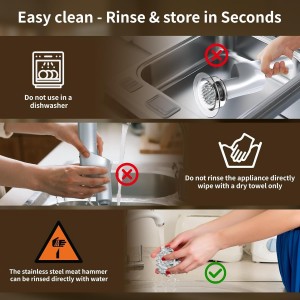 Electric Meat Tenderizer, Handheld Cordless Electric Heavy Duty Meat Tenderizer Hammer, 37 Stainless Steel Sharp Needles Kitchen Tenderizer for Steak, Beef, Chicken Chops, Pork Chops