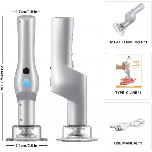 Electric Meat Tenderizer, Handheld Cordless Electric Heavy Duty Meat Tenderizer Hammer, 37 Stainless Steel Sharp Needles Kitchen Tenderizer for Steak, Beef, Chicken Chops, Pork Chops