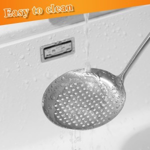 Kitchen Skimmer - Slotted Spoon for Straining, Stainless Steel Spider Strainer Skimmer Ladle for Cooking and Frying, Kitchen Utensils Pasta Spoon