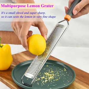 Stainless Steel Cheese Zester, Wide Lemon Shredder, Kitchen Lemon Zester Tool, Cheese Grater, Lemon Grater, Stainless Steel Long Handled