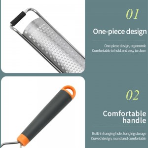 Stainless Steel Cheese Zester, Wide Lemon Shredder, Kitchen Lemon Zester Tool, Cheese Grater, Lemon Grater, Stainless Steel Long Handled