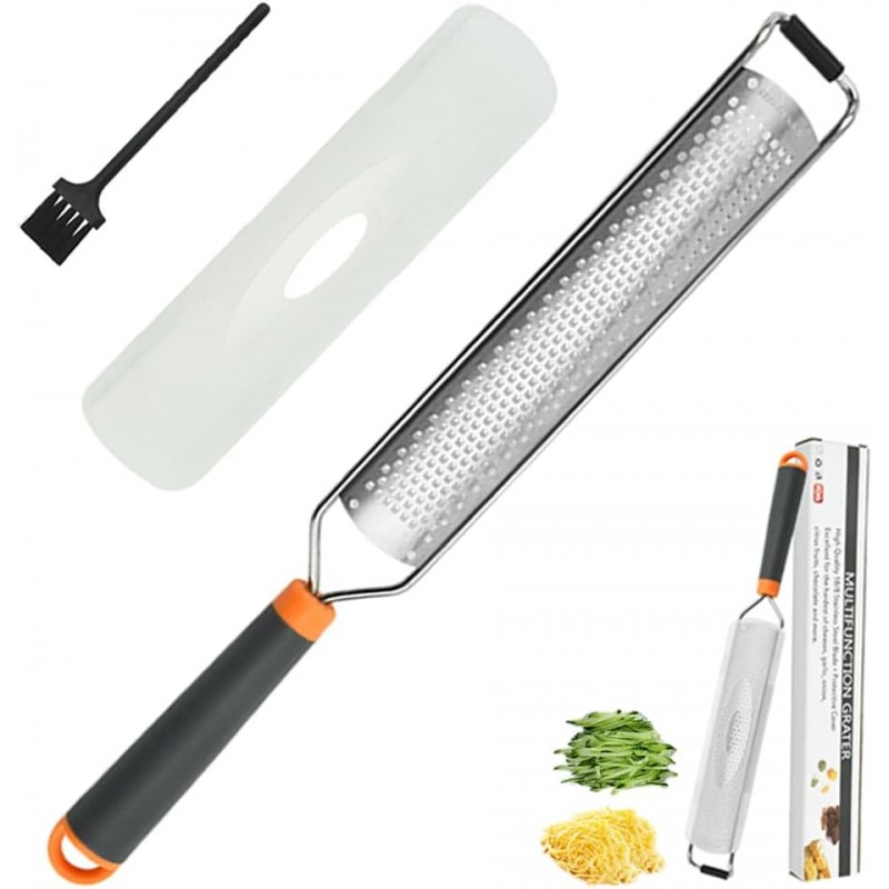 Stainless Steel Cheese Zester, Wide Lemon Shredder, Kitchen Lemon Zester Tool, Cheese Grater, Lemon Grater, Stainless Steel Long Handled