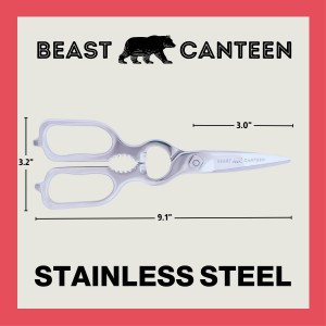 Kitchen Scissors – Heavy-Duty All-Stainless Steel Shears with Forged 3Cr14 Blades, Come-Apart Design, Rust-Resistant Electropolished Finish, Multi-Purpose Nutcracker & Bottle Opener