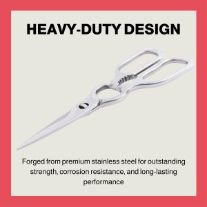 Kitchen Scissors – Heavy-Duty All-Stainless Steel Shears with Forged 3Cr14 Blades, Come-Apart Design, Rust-Resistant Electropolished Finish, Multi-Purpose Nutcracker & Bottle Opener
