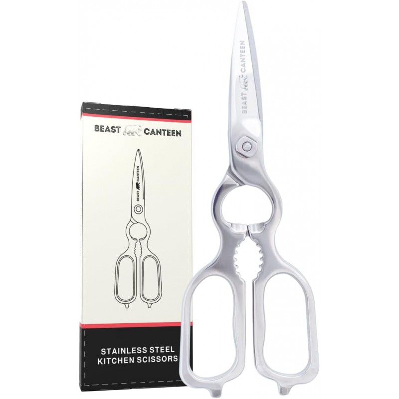 Kitchen Scissors – Heavy-Duty All-Stainless Steel Shears with Forged 3Cr14 Blades, Come-Apart Design, Rust-Resistant Electropolished Finish, Multi-Purpose Nutcracker & Bottle Opener