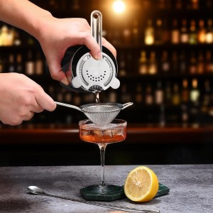 Cocktail Strainer Set – Bar tools Stainless Steel Includes Hawthorne Strainer, Julep & Fine Mesh Cocktail Strainers, Mixing Spoon – Drink Shaker Strainer for Bartending