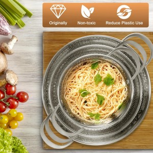 Stainless Steel Colander for Kitchen | 5 Quart Durable Rice and Pasta Strainer with Handle | Oversized Handles | Nesting Design | Rust-Resistant & Dishwasher Safe