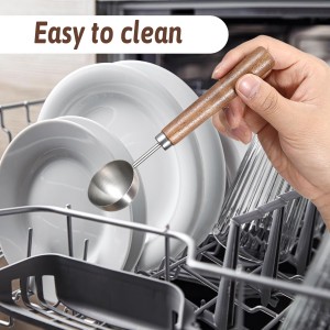 Vintage Coffee Measuring Spoon, Stainless Steel Coffee Scoop with Walnut Handle, 1 Tablespoon 15ml for Ground CoffeeBeans, Tea, and More