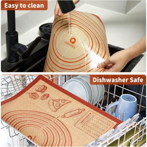 Silicone Baking Pastry Dough Mat - 26x16Inch Extra Large Cookie Bread Rolling Mats Sheet, Nonstick Kitchen Counter Kneading Board, Thick Reusable Pie Cookies Pizza Fondant Making Matt with Measurement